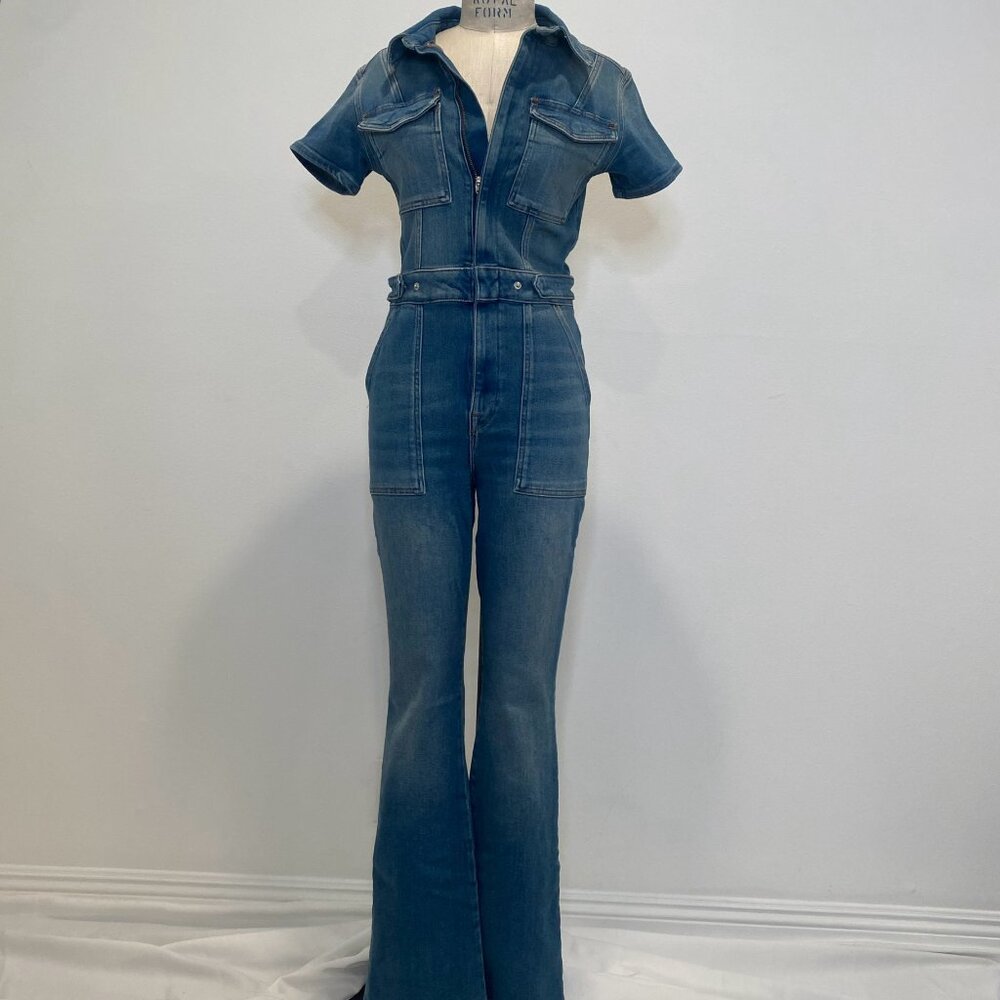 Good American Blue Denim Jumpsuit